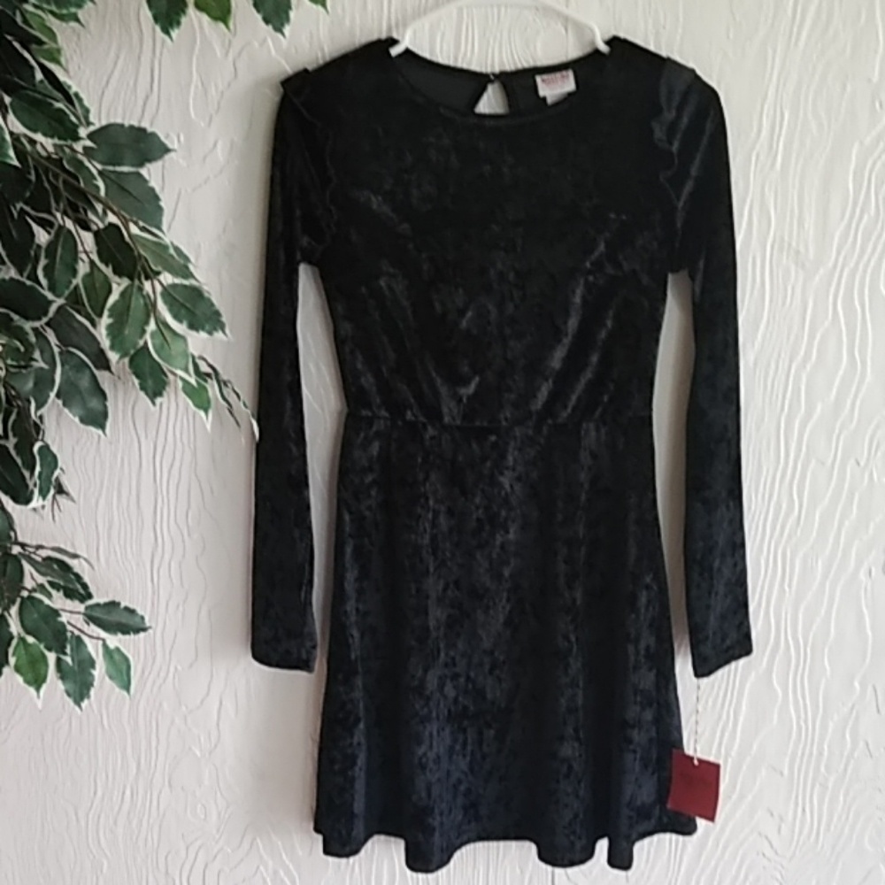 NWT mossimo black crushed velvet mini dress